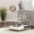 Homeroots 24 in. Clear Glass Tiered Rectangular End Table, Silver 402268